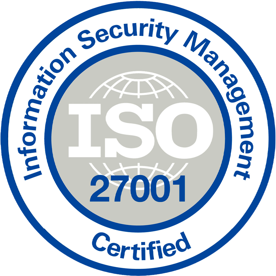 ISO 27001 Information Security certified